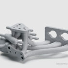 Nahaufnahme eines flammhemmenden 3D-gedruckten Bauteils